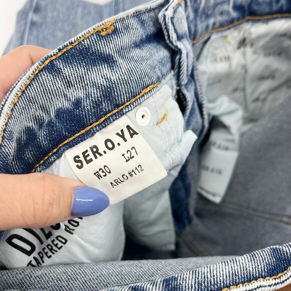 RETROFETE SER.O.YA Diego Tapered Cropped Men’s Jeans Arlo Blue Size 30x27 NEW - Picture 11 of 12